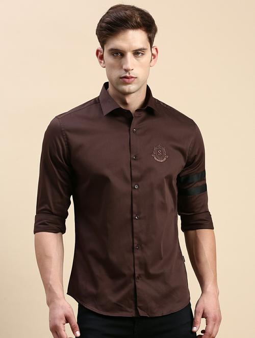 mens solid casual shirt - 19944515 - Very Small Image - 1