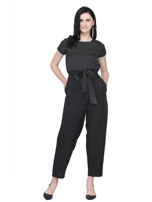 black polka doted full leg jumpsuit - 19945180 - Very Small Image - 1