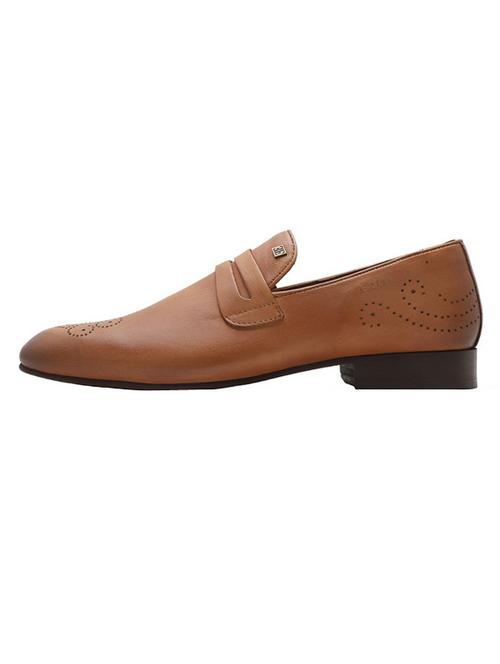 tan leather slip on loafers - 19945461 - Very Small Image - 1
