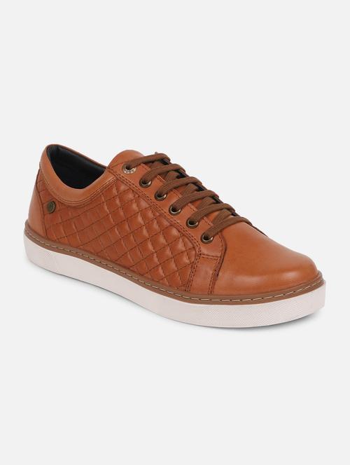 tan leather lace up sneakers - 19945699 - Very Small Image - 1