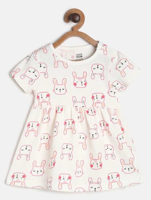 round neck printed frock - 19946319 - Very Small Image - 1