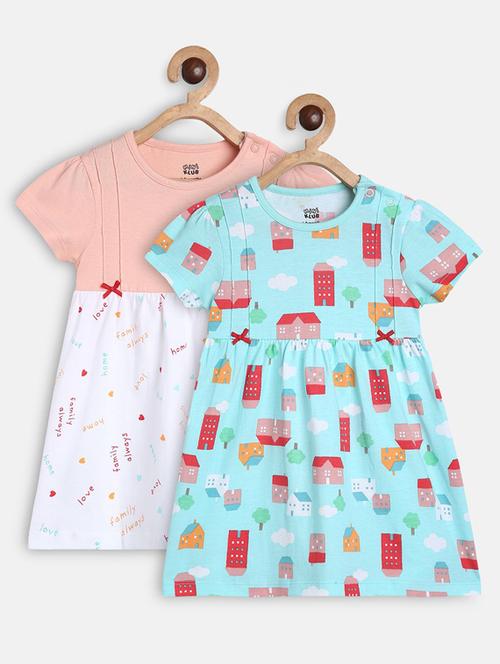 girls pack of 2 cotton frock - 19946441 - Very Small Image - 1