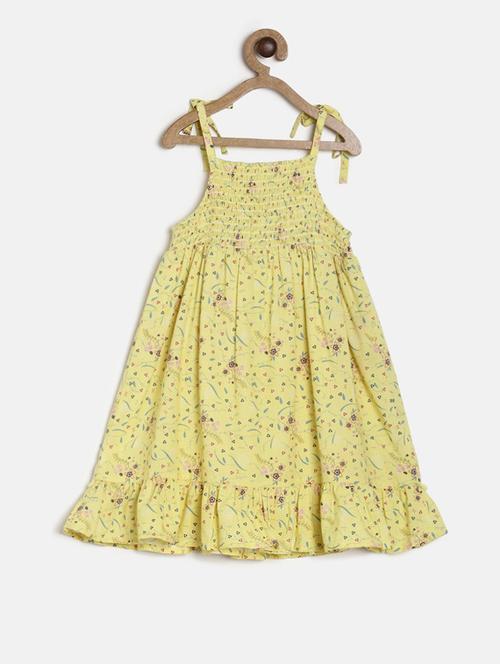girls round neck printed cotton frock - 19946510 - Very Small Image - 1