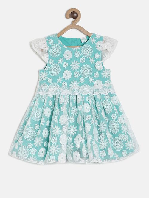 girls round neck embroidered frock - 19946543 - Very Small Image - 1