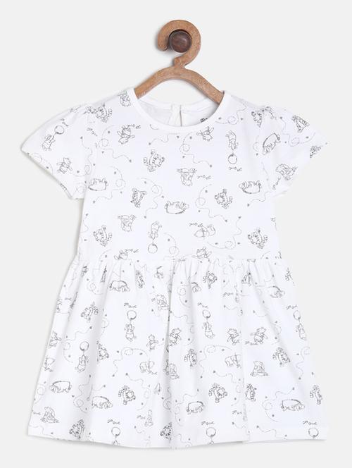 girls round neck animal print cotton frock - 19946616 - Very Small Image - 1
