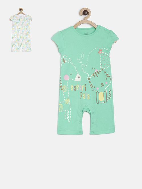 girls round neck printed frock - 19946649 - Very Small Image - 1