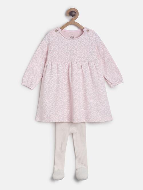 girls round neck printed frock - 19946660 - Very Small Image - 1