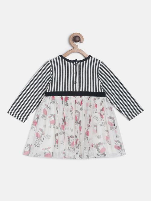 girls round neck printed frock - 19946662 - Very Small Image - 1