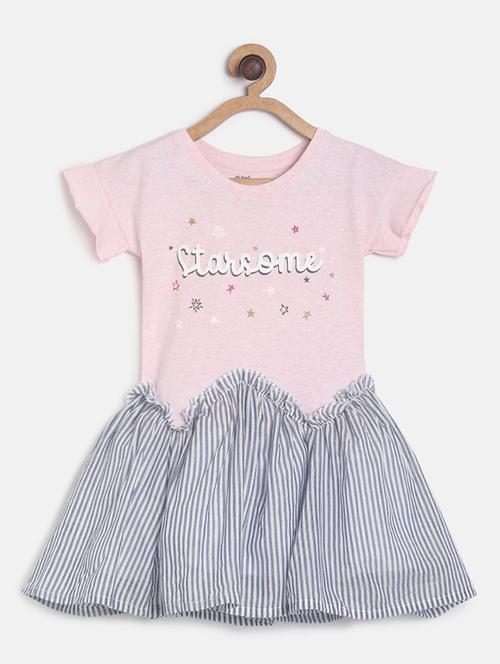 girls round neck printed frock - 19946663 - Very Small Image - 1