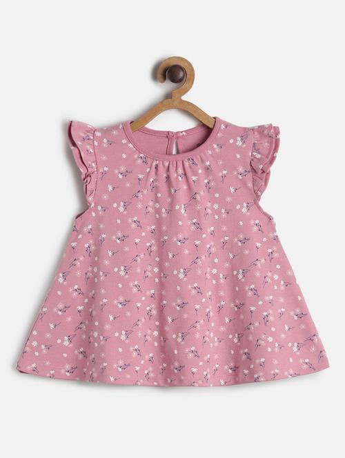 girls round neck printed cotton frock - 19946716 - Very Small Image - 1