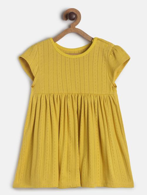 girls round neck solid frock - 19946725 - Very Small Image - 1