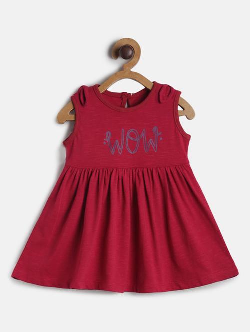 girls round neck printed frock - 19946740 - Very Small Image - 1