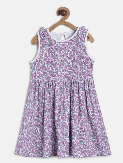 girls round neck printed frock - 19946741 - Very Small Image - 1