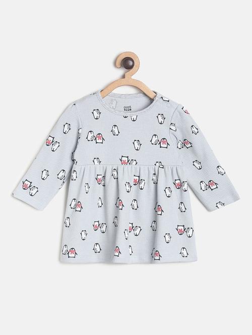 grey printed frock - 19946764 - Very Small Image - 1