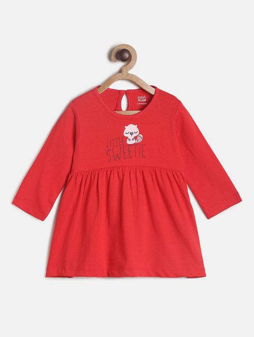 red solid frock - 19946774 - Very Small Image - 1
