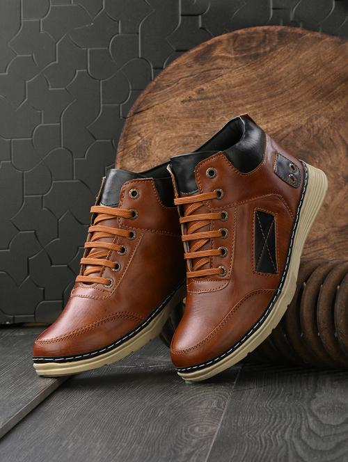 tan synthetic lace up sneaker - 19946984 - Very Small Image - 1