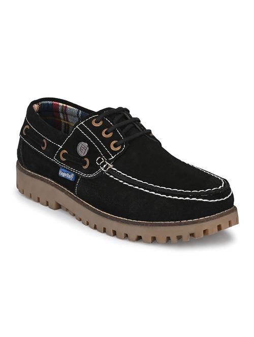 black leather lace up boatshoes - 19946986 - Very Small Image - 1
