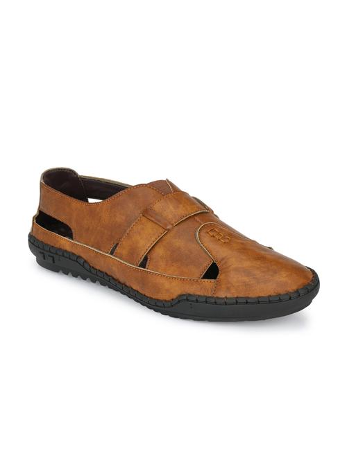 tan synthetic slip on sandals - 19947196 - Very Small Image - 1
