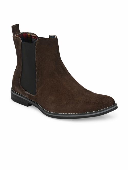 brown leather slip on boots - 19947313 - Very Small Image - 1
