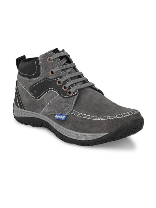grey leather lace up boots - 19947327 - Very Small Image - 1