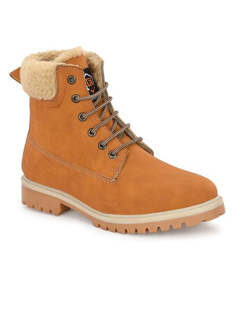 tan synthetic lace up boots - 19947342 - Very Small Image - 1
