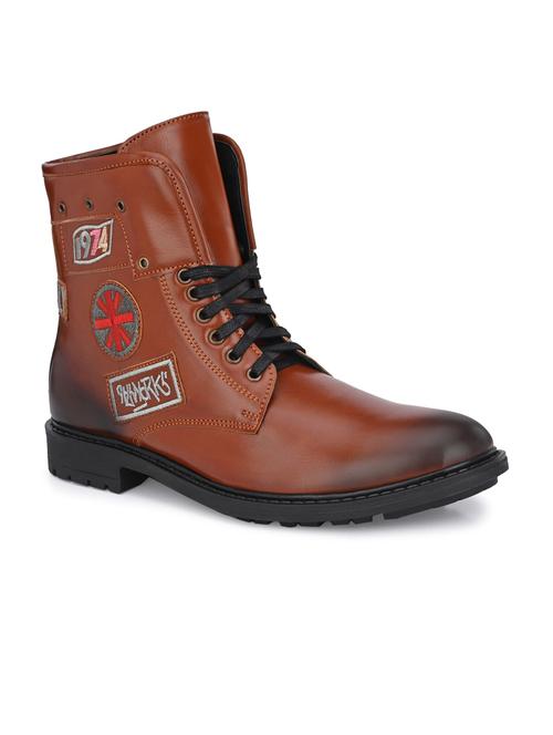tan synthetic high tops boots - 19947343 - Very Small Image - 1