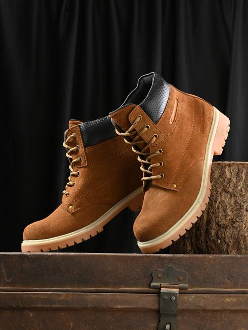 tan leather lace up boots - 19947356 - Very Small Image - 1