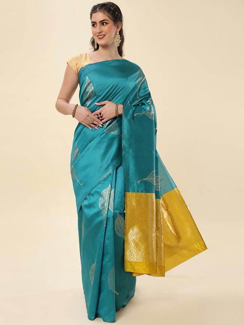 self designed banarasi saree with blouse - 19947905 - Very Small Image - 1