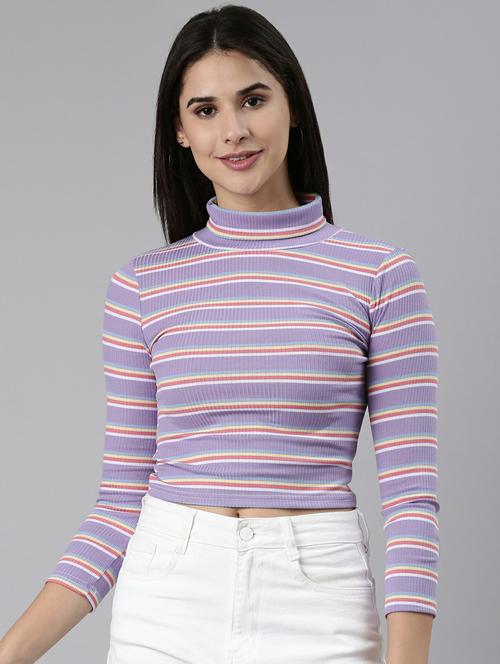 women's crop high neck top - 19948394 - Very Small Image - 1