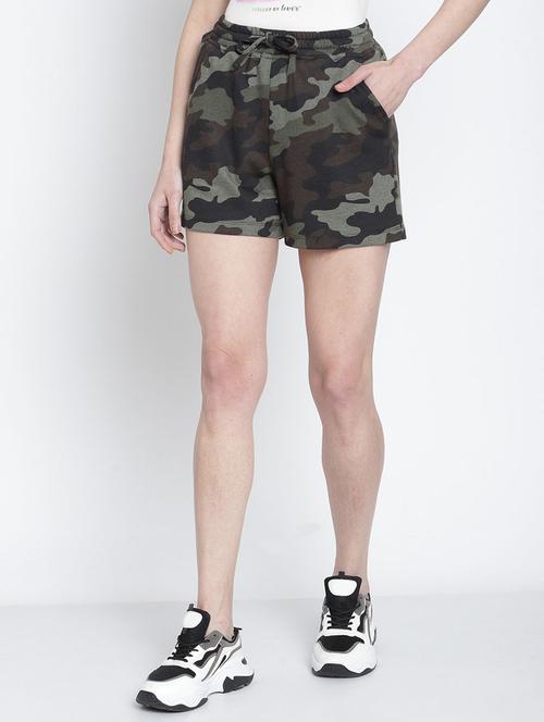 drawstring waist camouflage regular shorts - 19950664 - Very Small Image - 1