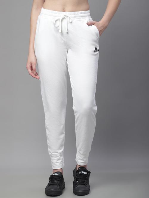 white cotton blend joggers - 19950745 - Very Small Image - 1