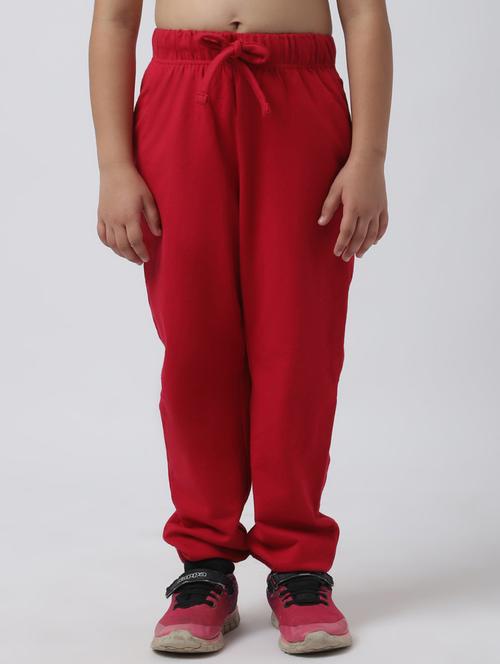 girls solid cotton track pants - 19950793 - Very Small Image - 1