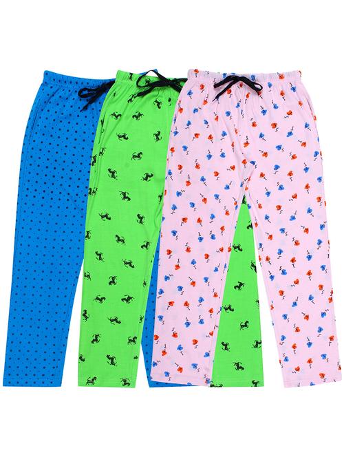 girls printed nightwear pyjama set combo - 19953769 - Very Small Image - 1