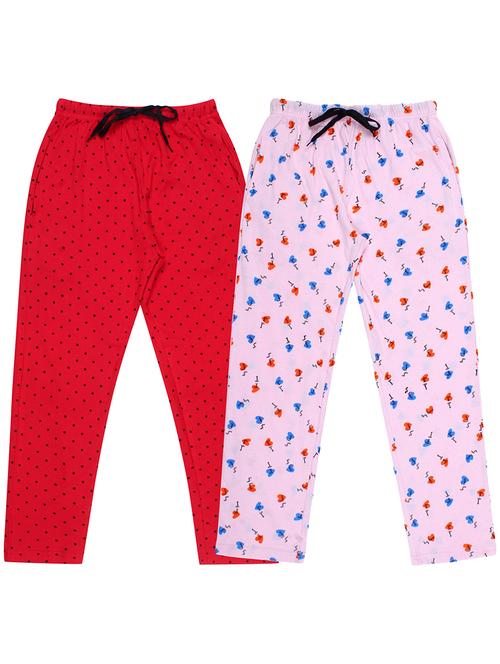 girls printed nightwear pyjama set combo - 19953797 - Very Small Image - 1