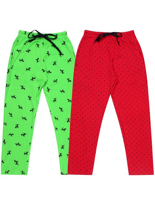 girls printed nightwear pyjama set combo - 19953815 - Very Small Image - 1