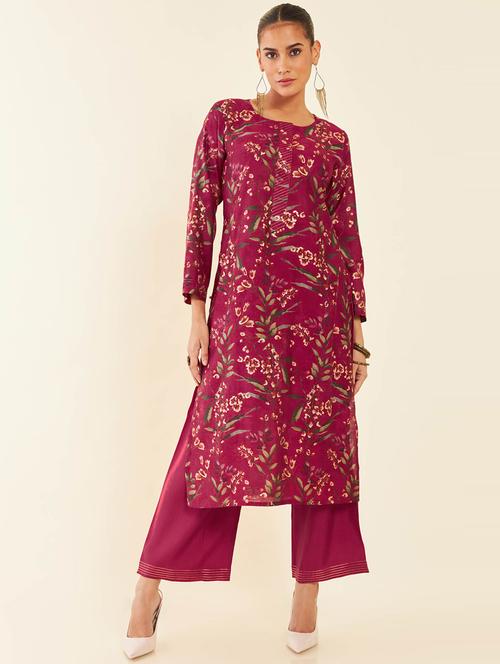 floral printed kurta palazzo set with dupatta - 19954192 - Very Small Image - 1