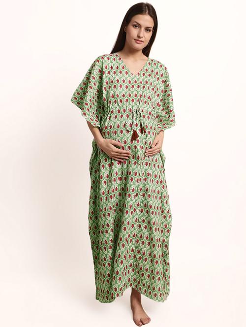 v neck printed maternity wear kaftan - 19954244 - Very Small Image - 1