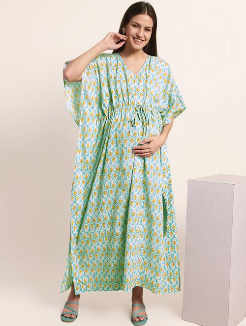v neck printed maternity wear kaftan - 19954245 - Very Small Image - 1