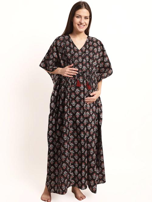 v neck printed maternity wear kaftan - 19954248 - Very Small Image - 1