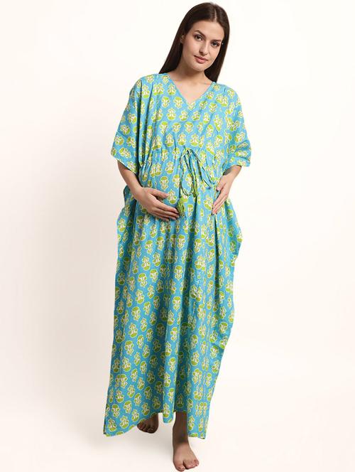 v neck printed maternity wear kaftan - 19954249 - Very Small Image - 1