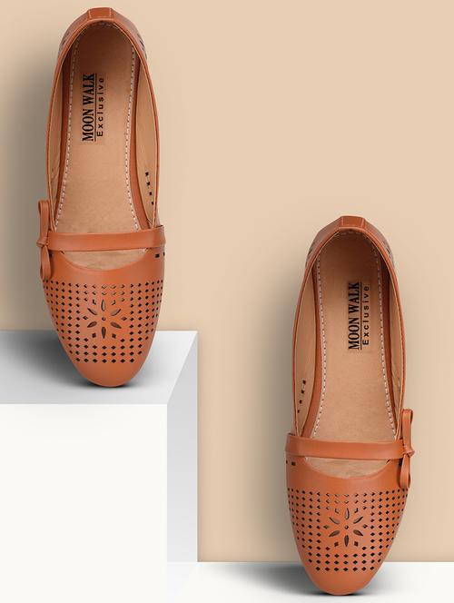 tan synthetic slip on ballerina - 19954629 - Very Small Image - 1