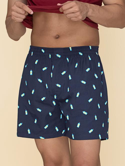 dark blue cotton boxer - 19954938 - Very Small Image - 1
