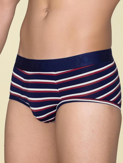 dark blue cotton blend brief - 19955106 - Very Small Image - 1