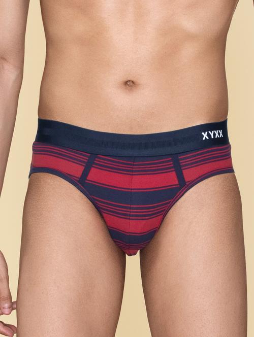 red cotton blend brief - 19955138 - Very Small Image - 1