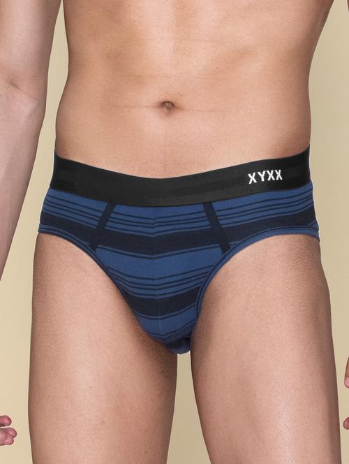 dark blue cotton blend brief - 19955140 - Very Small Image - 1