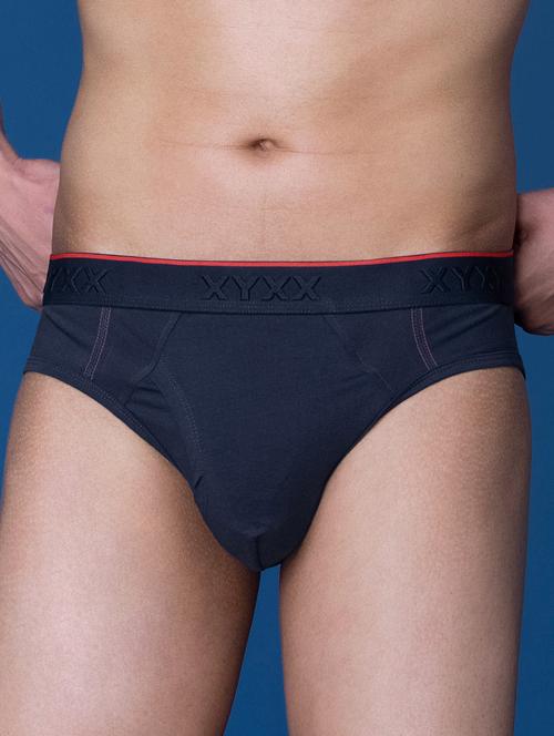 dark blue cotton blend brief - 19955150 - Very Small Image - 1