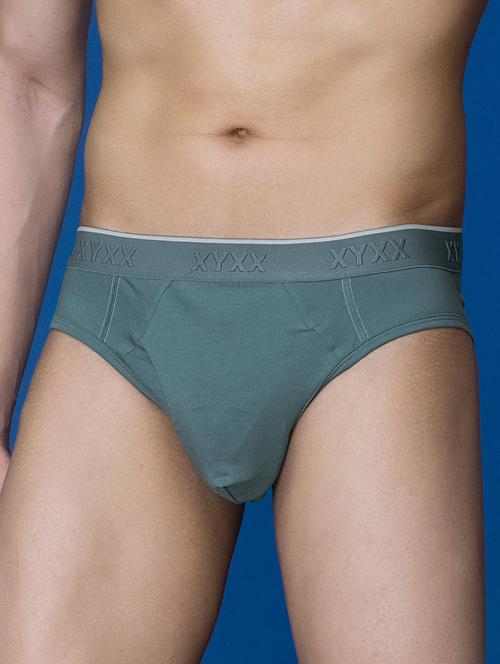 dark green cotton blend brief - 19955151 - Very Small Image - 1