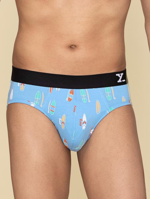 blue pure cotton brief - 19955214 - Very Small Image - 1