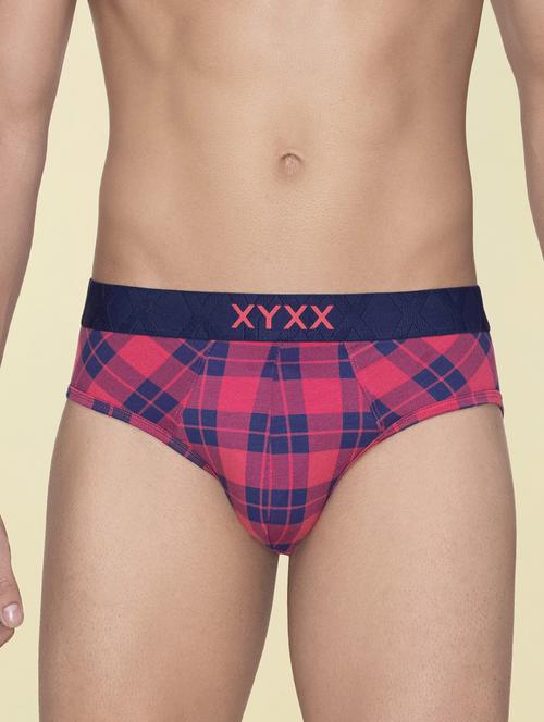 red cotton blend brief - 19955225 - Very Small Image - 1