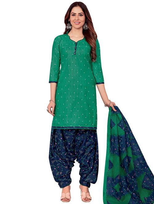 printed patiyala unstitched suit set - 19956265 - Very Small Image - 1